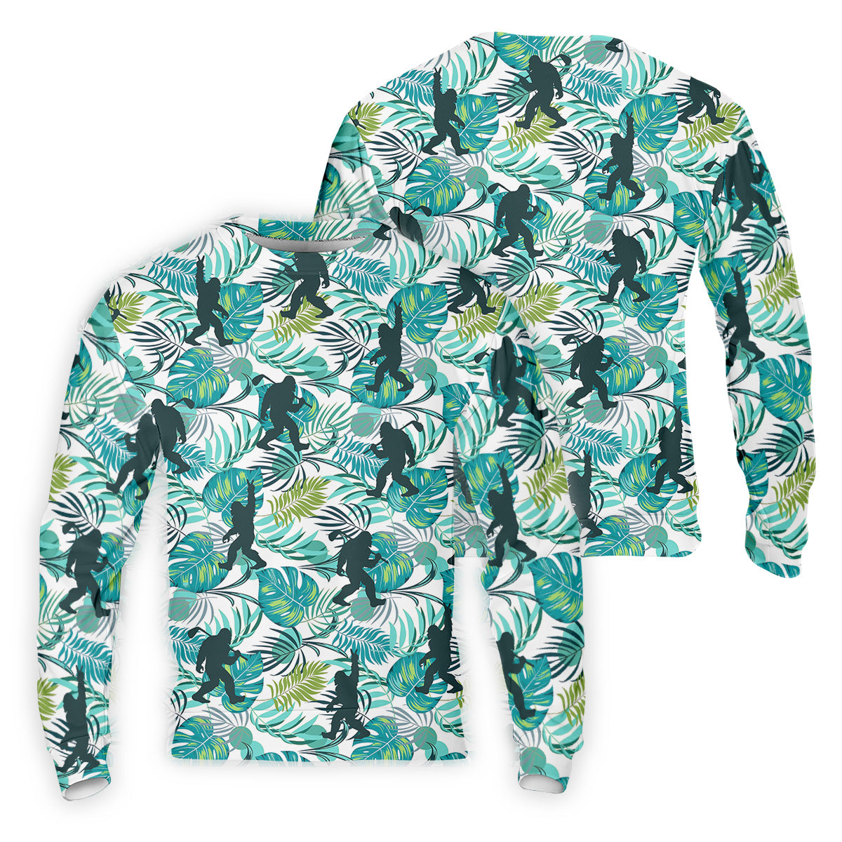 Tropical Green Bigfoot Golf Shirt, Golf Tops For Men, Custom Golf Polos, Golf Gift For Men