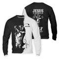 Jesus Is My Savior Golf Is My Therapy Christian Golf Shirt, Black And White Golf Polo, Polo Shirts For Men