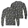 Dinosaur Golf Shirt, Funny Skeleton Patterned Golf Polos, Long Sleeve Golf Shirts, Men Golf Polo