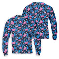 Flamingo Pink Pink And Blue Tropical Golf Shirts, Polo Shirts For Men, Golf Gift For Men, Golfing Apparel