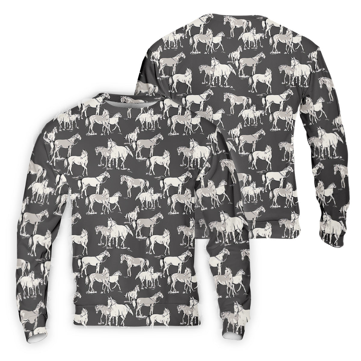 Wild Horse Seamless Pattern Golf Tops For Men, Hawaiian Golf Shirts, Polo For Men