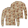 Wild Horse Seamless Pattern Golf Tops For Men, Hawaiian Golf Shirts, Long Sleeve Polo