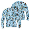 Blue Funny Sasquatch Tropical Golf Shirts, Men's Funny Golf Shirts, Golfing Apparel, Polo For Men