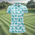 Ovarian Cancer Survivor Teal Ribbon Womens Golf Shirts, Ladies Golf Polos, Golfing Apparel