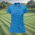 Blue Leopard Women Golf Top, Cool Golf Gift, Ladies Golf Shirts, Golfing Apparel