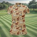 Wild Horse Seamless Pattern Women Golf Top, Golf Shirt For Women, Patterned Golf Shirts