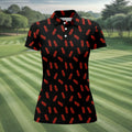 Pineapple Grenade Black And Red Women Golf Top, Cool Golf Gift, Ladies Golf Shirts