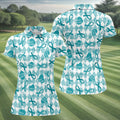 Ovarian Cancer Survivor Teal Ribbon Womens Golf Shirts, Ladies Golf Polos, Golfing Apparel