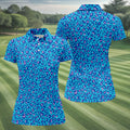 Blue Leopard Women Golf Top, Cool Golf Gift, Ladies Golf Shirts, Golfing Apparel