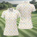 Chicken Rooster White Women Golf Top, Gift For Chicken Lover, Ladies Golf Shirts, Women's Polo Shirt