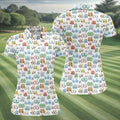 Fun Pattern Colorful Golf Shirt, Funny Women's Golf Outfits, Ladies Golf Polos, Golfing Apparel