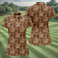 Snake Cactus Seamless Pattern Women Golf Top, Golf Shirt For Women, Patterned Golf Shirts