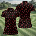 Pineapple Grenade Black And Red Women Golf Top, Cool Golf Gift, Ladies Golf Shirts