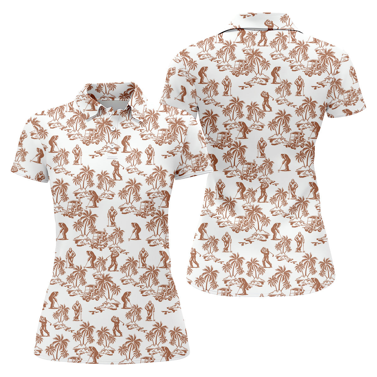 Funny Sasquatch Tropical Golf Shirts, Ladies Sleeveless Tops, Ladies Golf Shirts, Golfing Apparel