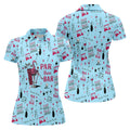 Pink And Blue Par Then Bar Flamingo Golf Shirt, Fun Women's Golf Shirts, Ladies Golf Polos
