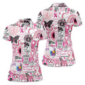 Breast Cancer Golf Shirt, Pink Cancer Awareness Shirt, Breast Cancer Golf Apparel, Ladies Golf Shirts