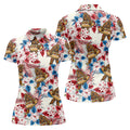 Bigfoot Hawaiian Shirts, Funny Hotdog Women Golf Top, Ladies Golf Shirts, Golfing Apparel