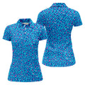 Blue Leopard Women Golf Top, Cool Golf Gift, Ladies Golf Shirts, Golfing Apparel