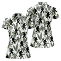 Funny Bigfoot Tropical Palm Leaves Golf Shirt For Women, Ladies Sleeveless Polo, Ladies Golf Shirts