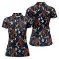 Abstract Floral Pattern Funny Bigfoot Shirt, Womens Sleeveless Polo, Ladies Golf Shirts