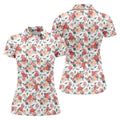 Floral Golf Shirt With Funny Flamingo, Womens Sleeveless Polo, Cute Golf Outfit, Pink Ladies Shirt