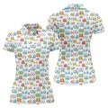 Fun Pattern Colorful Golf Shirt, Funny Women's Golf Outfits, Ladies Golf Polos, Golfing Apparel