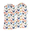 Colorful Animated Chickens White Polo Women, Gift For Chicken Lover, Ladies Golf Shirts, Golfing Apparel