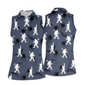 Funny Navy Bigfoot Golf Shirt, Golf Shirt For Women, Ladies Sleeveless Polo, Ladies Golf Shirts