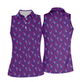 Pineapple Grenade Purple Women Golf Top, Cool Golf Gift, Ladies Golf Shirts, Golfing Apparel