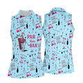 Pink And Blue Par Then Bar Flamingo Golf Shirt, Fun Women's Golf Shirts, Ladies Golf Polos