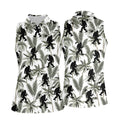 Funny Bigfoot Tropical Palm Leaves Golf Shirt For Women, Ladies Sleeveless Polo, Ladies Golf Shirts