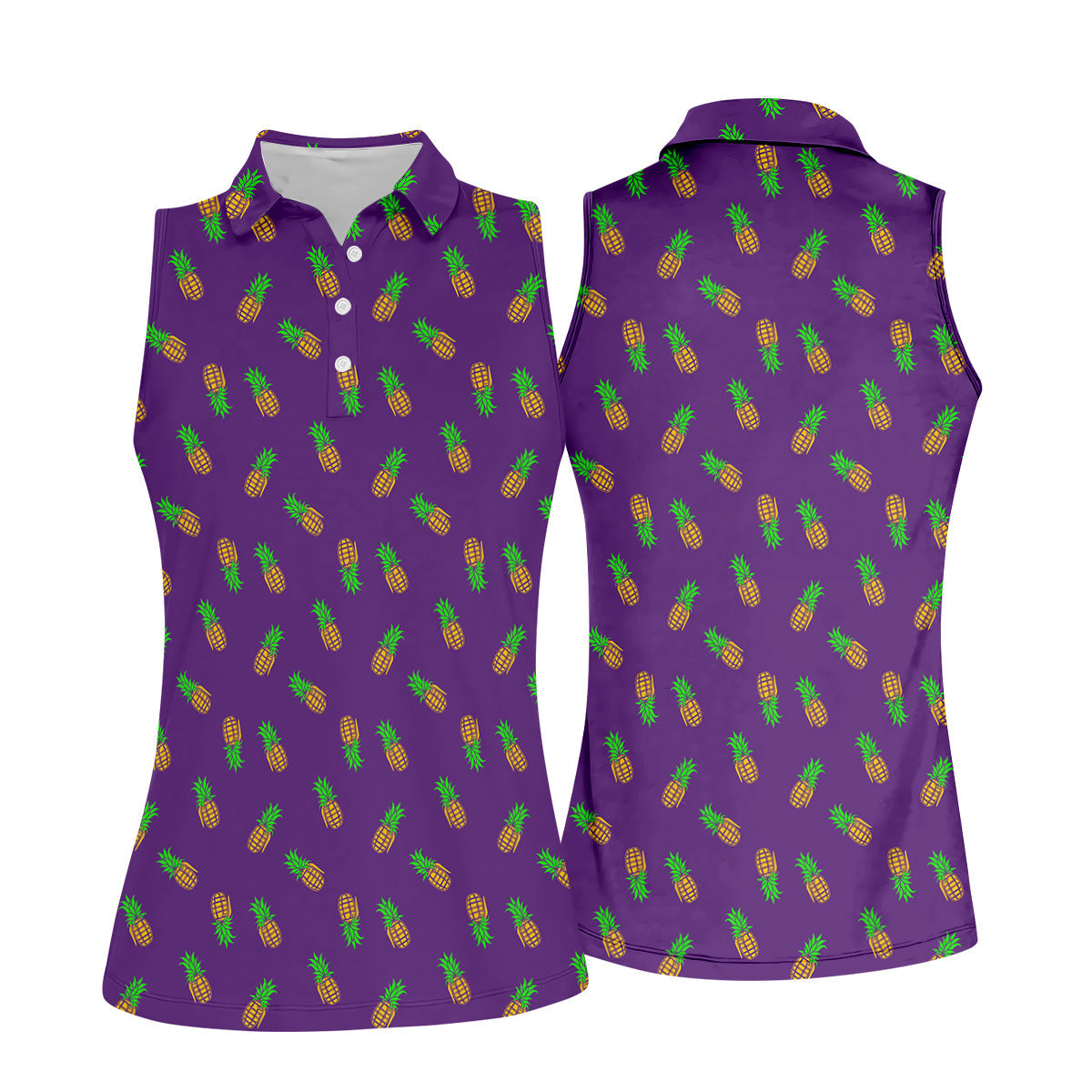 Pineapple Grenade Purple Golf Shirts, Cool Golf Gift, Ladies Golf Shirts, Golfing Apparel