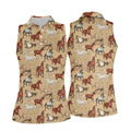 Wild Horse Seamless Pattern Women Golf Top, Golf Shirt For Women, Patterned Golf Shirts