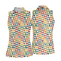 Chicken Rooster Colorful Checkered Women Golf Top, Gift For Chicken Lover, Ladies Golf Shirts