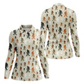 Bigfoot Silhouette Pattern Fun Women's Golf Shirts, Unique Gift For Golfer, Ladies Golf Polos