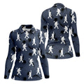 Funny Navy Bigfoot Golf Shirt, Golf Shirt For Women, Ladies Sleeveless Polo, Ladies Golf Shirts
