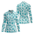 Ovarian Cancer Survivor Teal Ribbon Womens Golf Shirts, Ladies Golf Polos, Golfing Apparel
