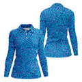 Blue Leopard Women Golf Top, Cool Golf Gift, Ladies Golf Shirts, Golfing Apparel