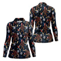 Abstract Floral Pattern Funny Bigfoot Shirt, Womens Sleeveless Polo, Ladies Golf Shirts