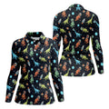 Dinosaur Space Golf Shirt, Women Golf Top, Gifts For Golf Lovers, Golf Gifts For Women, Ladies Golf Shirts