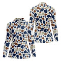 Cow Print Pattern Golf Polo Shirt, Fun Women's Golf Shirts, Ladies Golf Polos, Golfing Apparel
