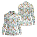 Fun Pattern Colorful Golf Shirt, Funny Women's Golf Outfits, Ladies Golf Polos, Golfing Apparel