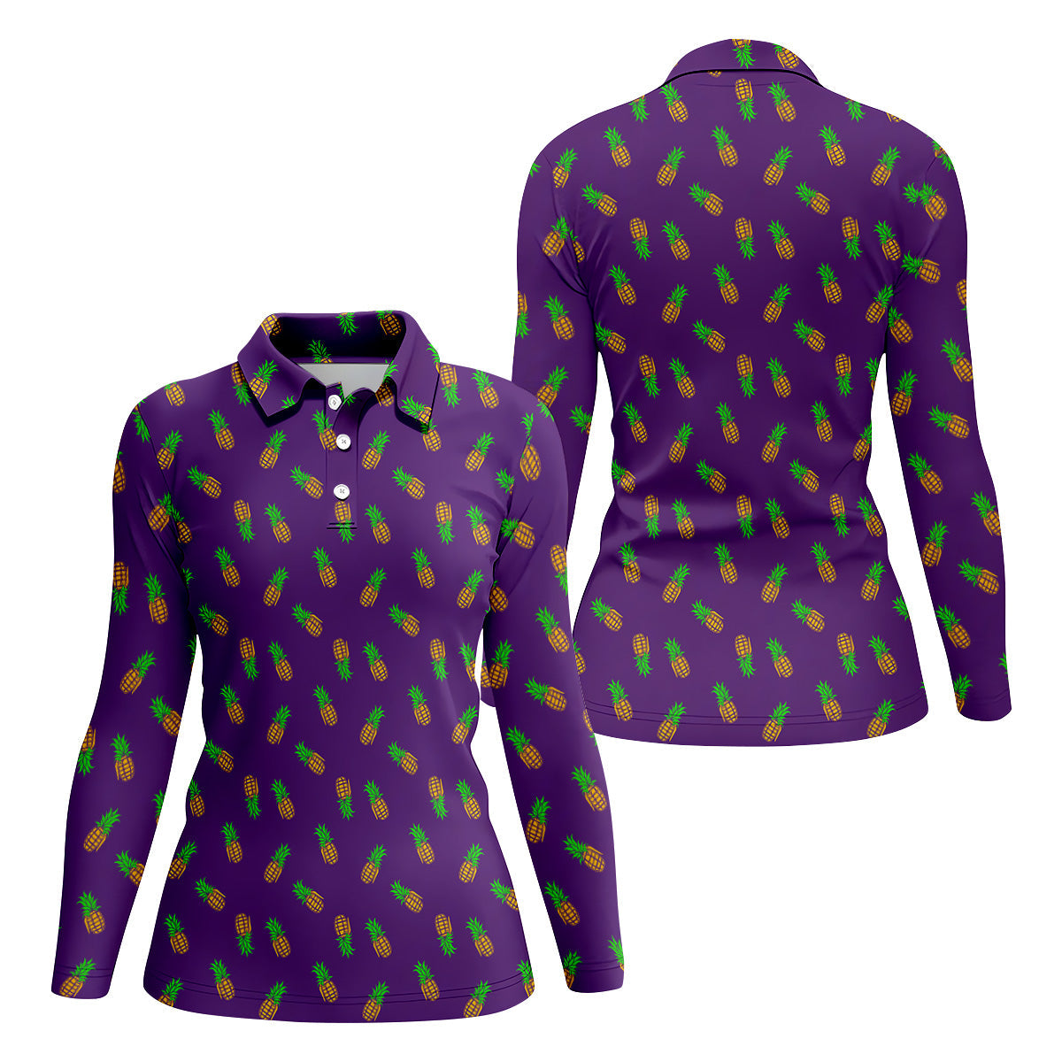 Pineapple Grenade Purple Golf Shirts, Cool Golf Gift, Ladies Golf Shirts, Golfing Apparel