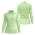 Pineapple Grenade Light Green Women Golf Top, Cool Golf Gift, Ladies Golf Shirts, Golfing Apparel