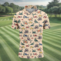Dinosaur Hawaiian Shirt, Seamless Pattern Golf Tops For Men, Golf Polo Shirt, Golfing Apparel