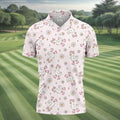 Silly Goose Seamless Pattern Pink Golf Shirt, Cute Golf Outfit, Golf Gift For Men, Golfing Apparel