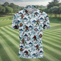 Funny Bigfoot Tropical Golf Shirts, Men's Funny Golf Shirts, Golfing Apparel, Polo For Men