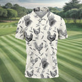 Chicken Rooster Golf Tops For Men, Gift For Chicken Lover, Fun Golf Shirts For Men, Polo Shirts For Men