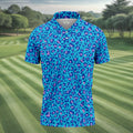 Blue Leopard Golf Tops For Men, Men Polo, Golf Gift For Men, Golfing Apparel