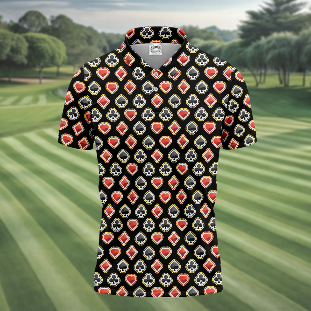 Playing Card Poker Golf Shirt, Fun Golf Shirts For Men, Polo Shirts For Men, Golfing Apparel